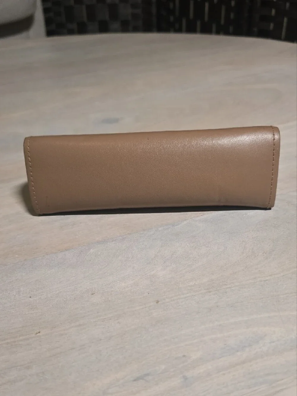 Burberry Tan Leather Foldable Eyeglasses Sunglasses Case Logo